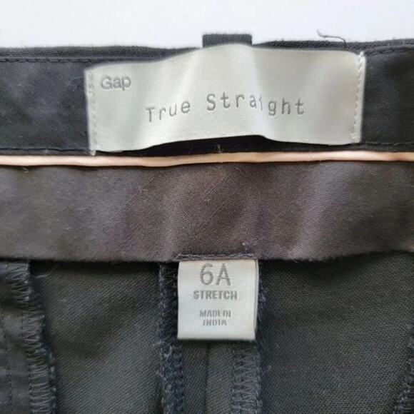 GAP True Straight Stretch Pants Black Women Size 6A Mid Rise Work Career Classic - Picture 9 of 11